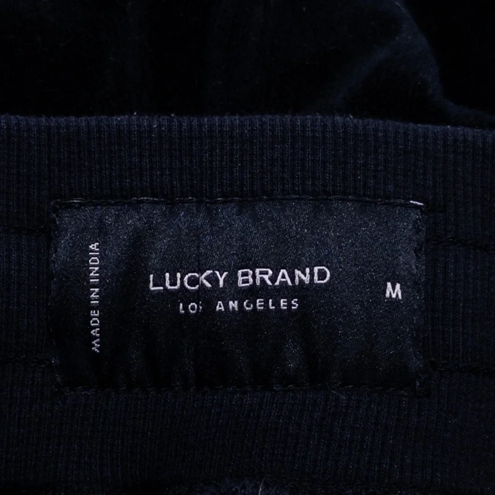 Lucky Brand Pants Mens Medium Navy Blue Velour Jogger Pockets Lounge Casual